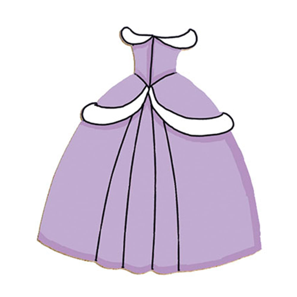 vestido de princesa lilás
