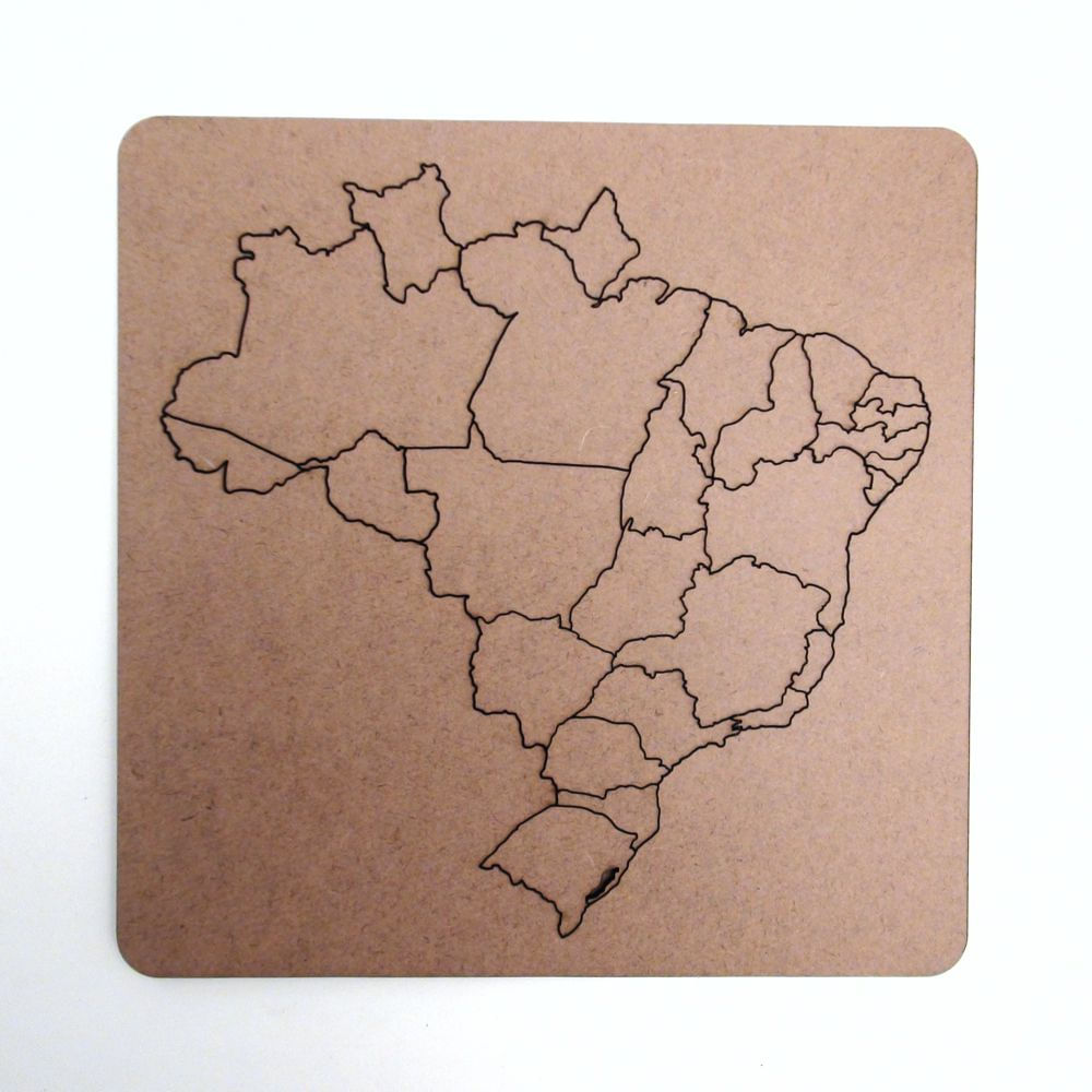 Quebra Cabeça 30 Peças Mapa do Brasil Madeira AQUARELA - Van Gogh Papelaria