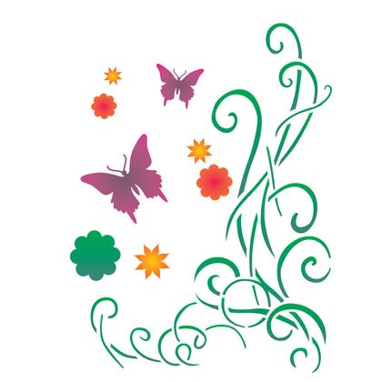 20x25-Simples---Cantoneira-Borboletas-e-Arabescos---Colorido---OPA2261 20x25-Simples---Cantoneira-Borboletas-e-Arabescos---Colorido---OPA2261