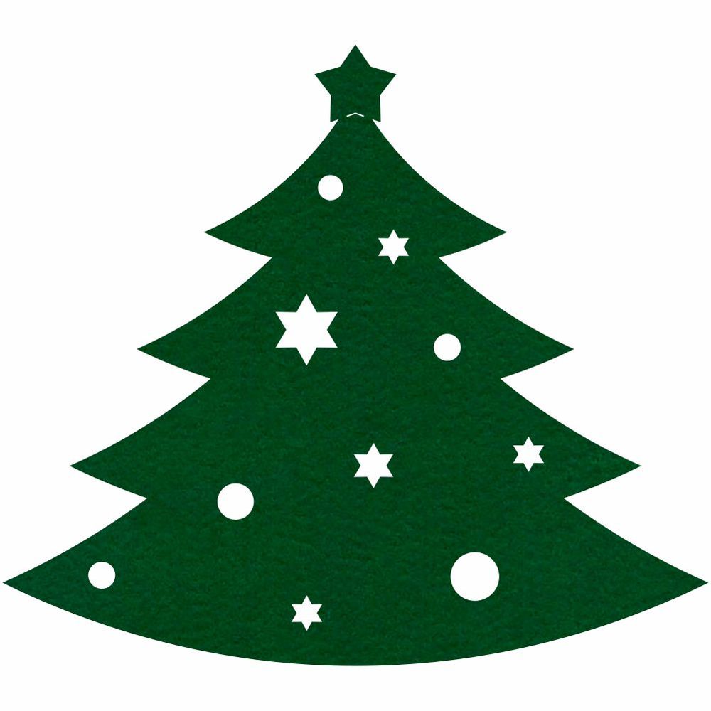 Recorte em Feltro Coleção Natal - Árvore 04 - Cor Verde Bilhar - 10 cm - 10  unidades - emporiojanial