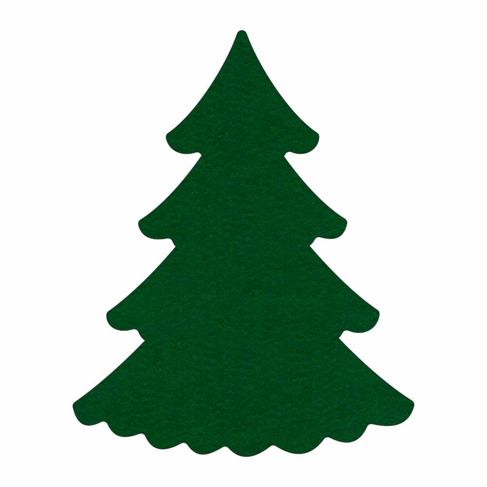 Recorte em Feltro Coleção Natal - Árvore 05 - Cor Verde Bilhar - 10 cm - 10  unidades - emporiojanial