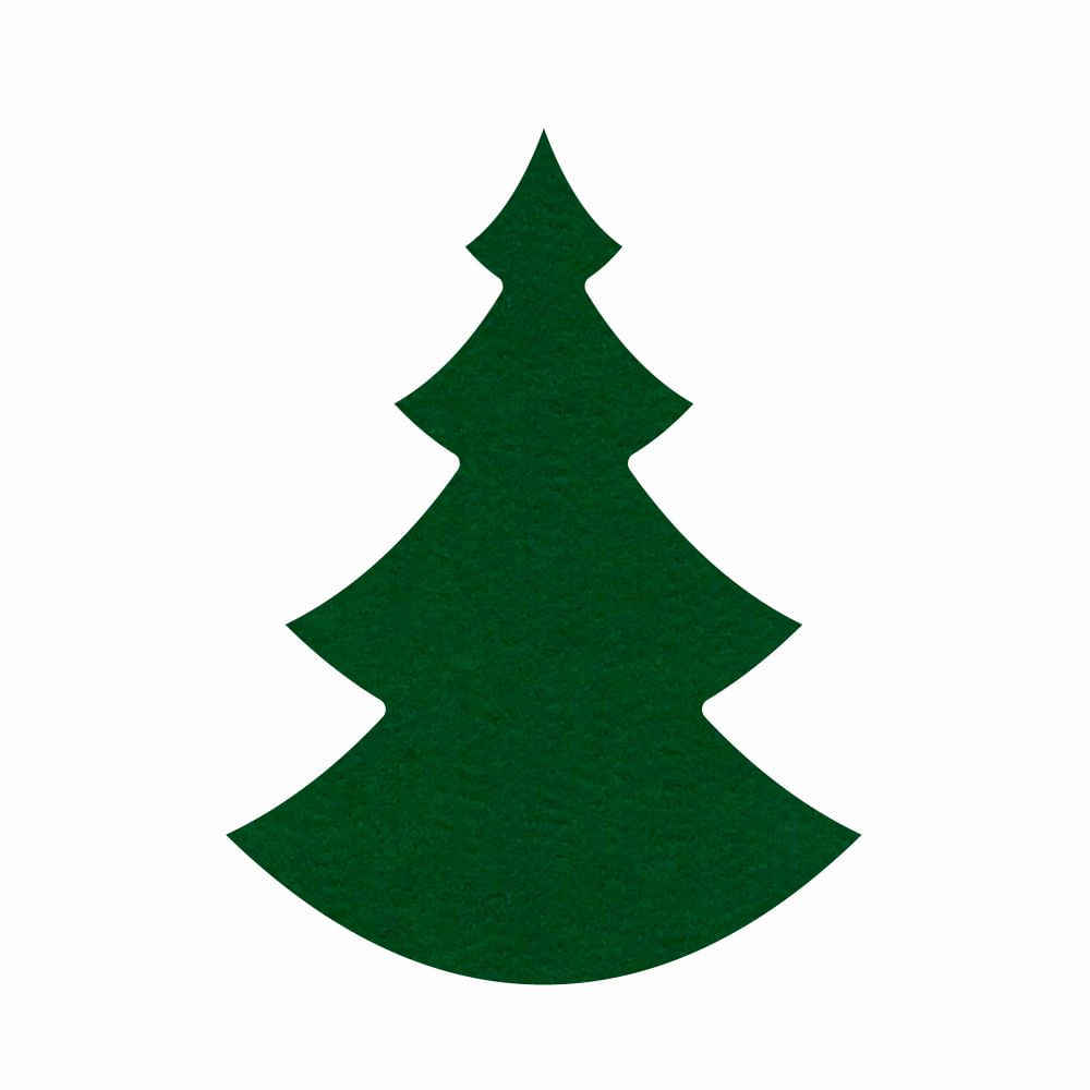 Recorte em Feltro Coleção Natal - Árvore 06 - Cor Verde Bilhar - 9 cm - 10  unidades - emporiojanial