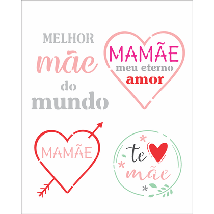 Stencil para Pintura 6 x 30cm - OPA3457 - Frase Amor da Minha Vida - OPA -  emporiojanial